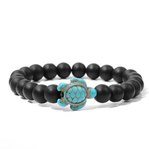 Olivenorma "Sense of Flow" - Natural Stone Turquoise Turtle Simple Bracelet